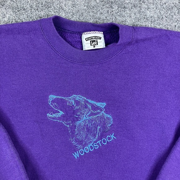 Lee Other - Lee Heavyweight Sweatshirt Mens Large Purple Wolf Woodstock Graphic Crewneck